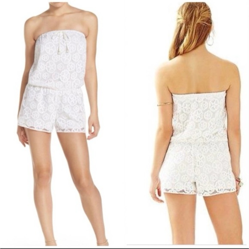 Lilly Pulitzer White Lilah Sand Dollar Romper Size S
